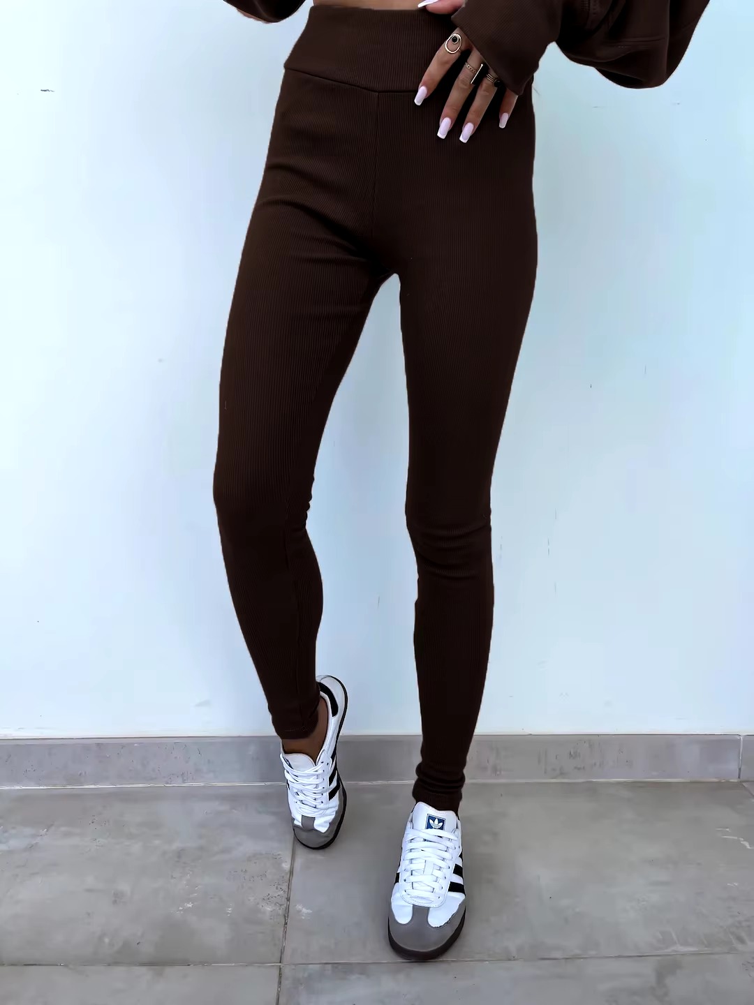 Casual Loose-Fitting Sweater Tight Pants 2 Piece Suit - Image 36