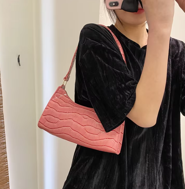 Casual PU Leather Solid Color Chain Retro Totes Shoulder Shopping Handbag - Image 34