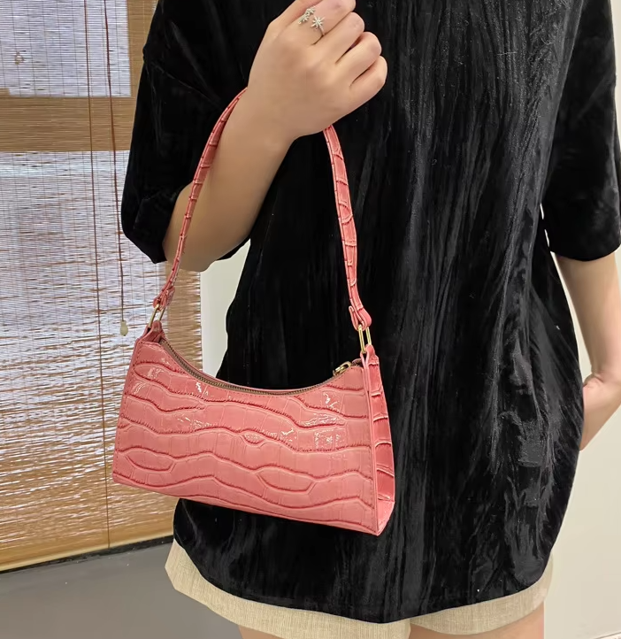 Casual PU Leather Solid Color Chain Retro Totes Shoulder Shopping Handbag - Image 33