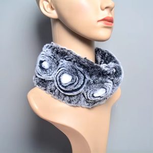 Casual Patchwork Thick Natural Warm Rex Rabbit Fur Scarf 1 Piece