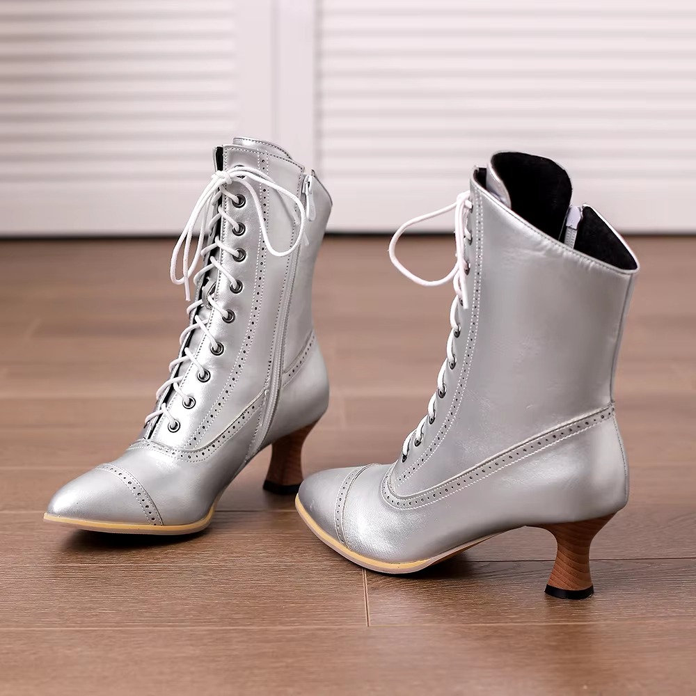 Casual Pointed Toe High Heel Shoes Strange Steampunk Boot - Image 10
