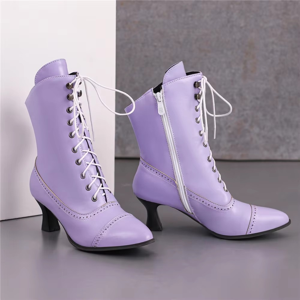 Casual Pointed Toe High Heel Shoes Strange Steampunk Boot - Image 26