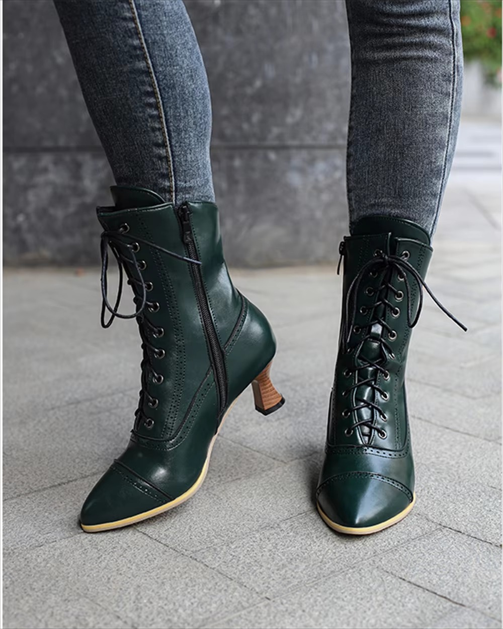 Casual Pointed Toe High Heel Shoes Strange Steampunk Boot - Image 40