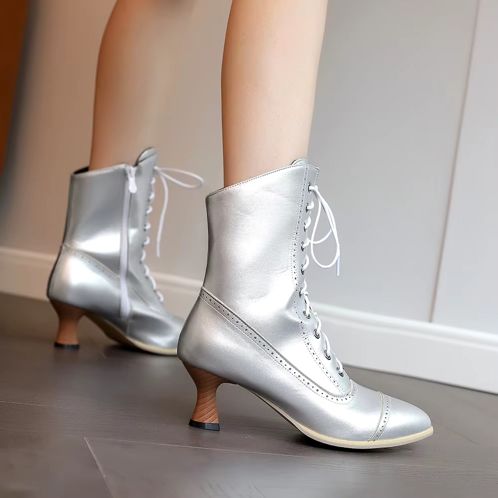 Casual Pointed Toe High Heel Shoes Strange Steampunk Boot - Image 11