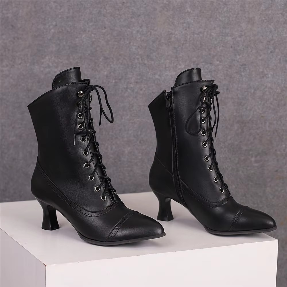 Casual Pointed Toe High Heel Shoes Strange Steampunk Boot - Image 25