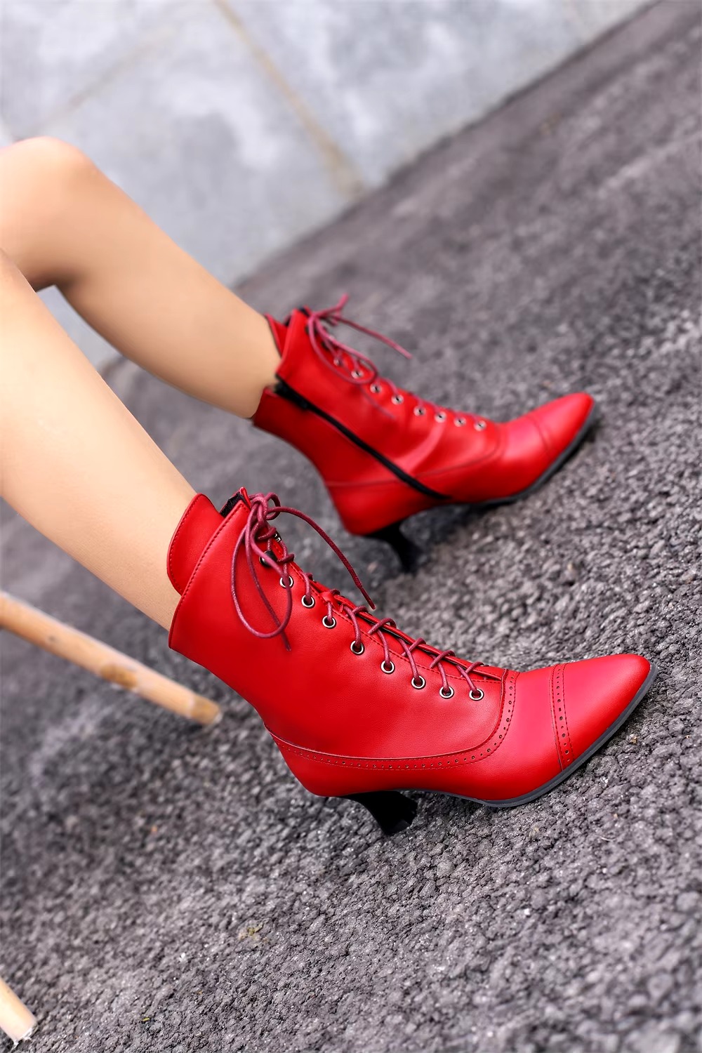 Casual Pointed Toe High Heel Shoes Strange Steampunk Boot - Image 44