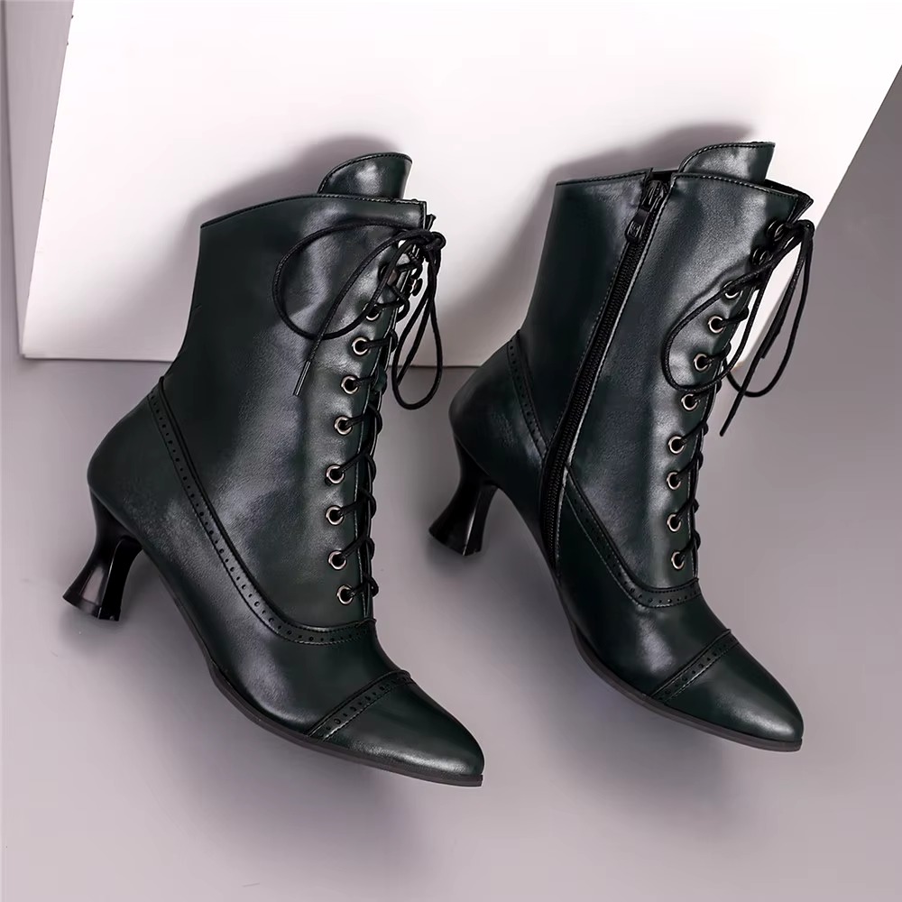 Casual Pointed Toe High Heel Shoes Strange Steampunk Boot - Image 24