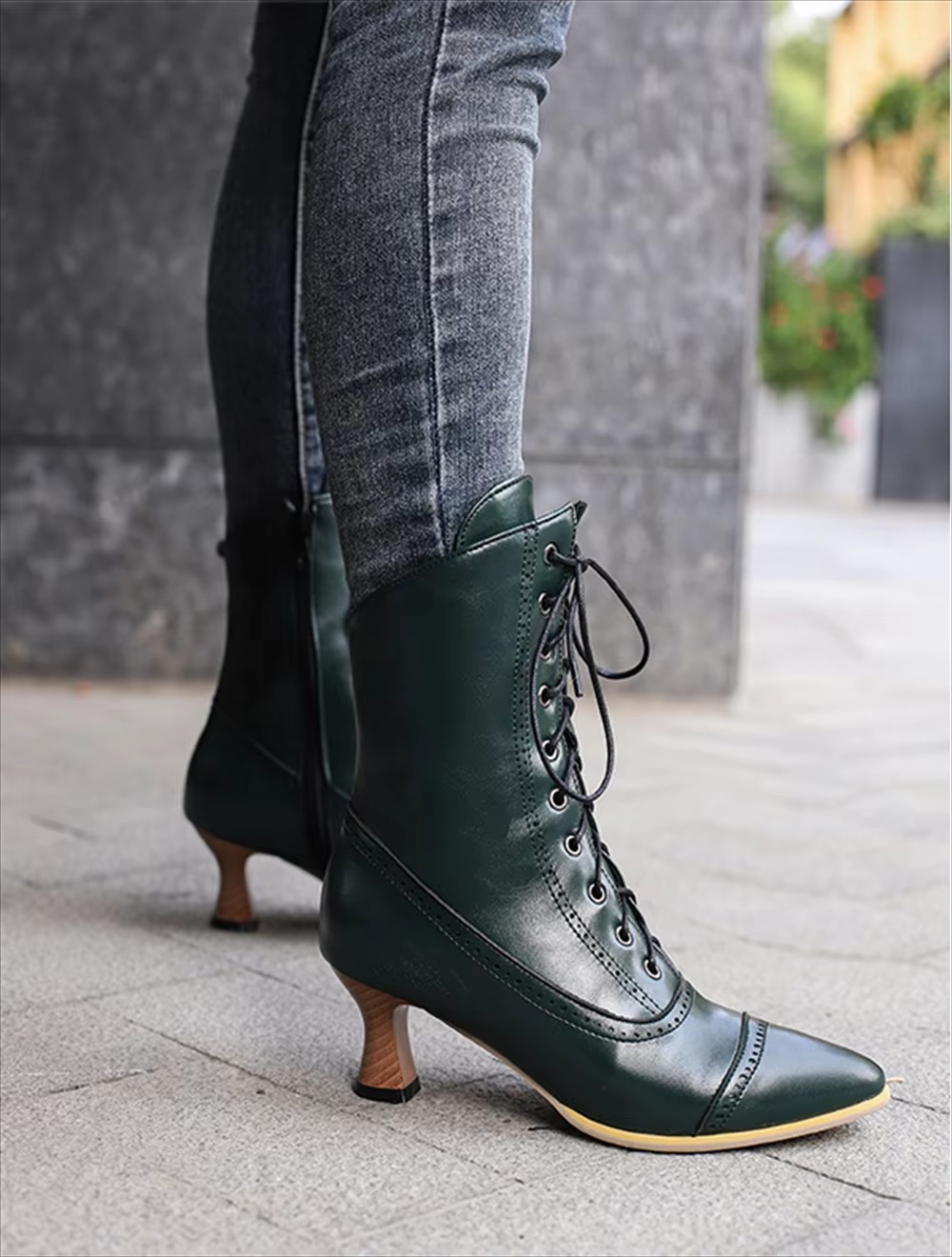 Casual Pointed Toe High Heel Shoes Strange Steampunk Boot - Image 41