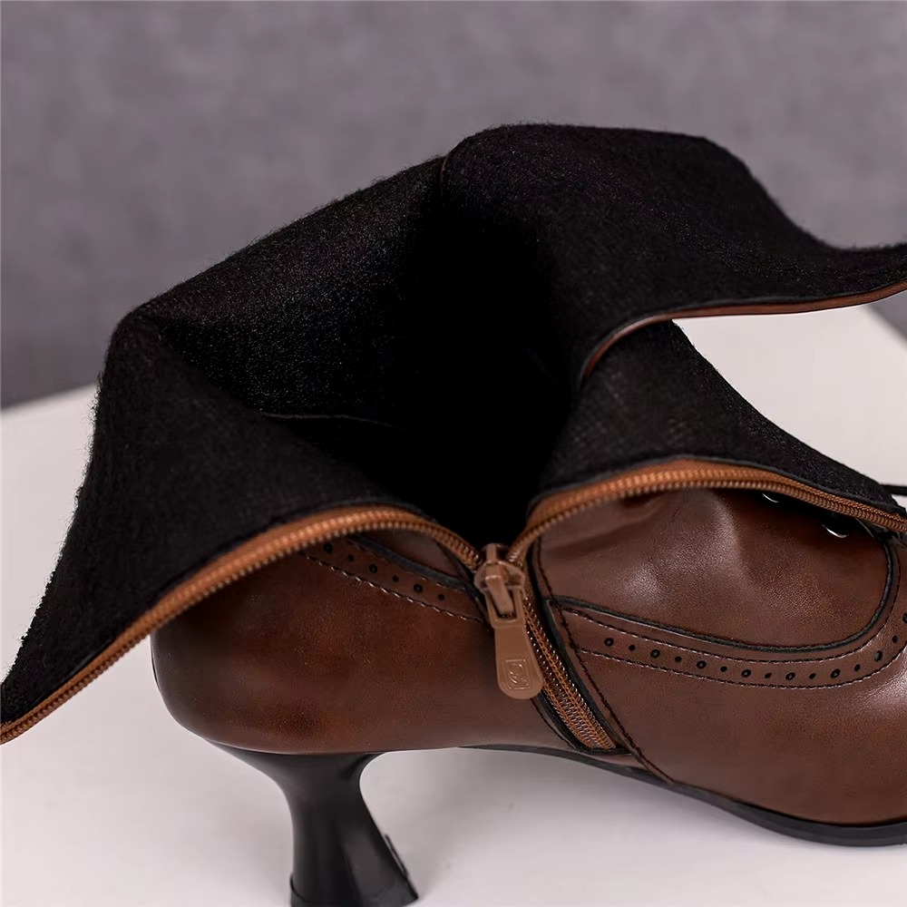 Casual Pointed Toe High Heel Shoes Strange Steampunk Boot - Image 30