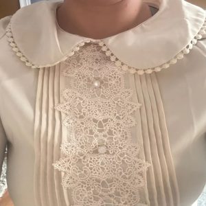 Casual Preppy Style High Waist Lace-up Pleated Shirt And Long Skirt 02_11zon