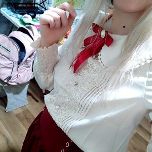 Casual Preppy Style High Waist Lace-up Pleated Shirt And Long Skirt 2000_11zon