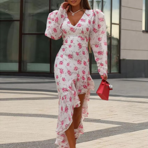 Casual Pullover Ankle Length Slim Bodycon Slit Party Dress