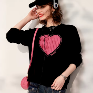 Casual Round Neck Long Sleeve Drop Shoulder Loose Sweatshirt