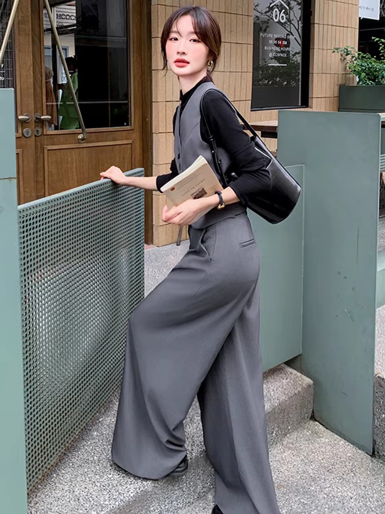 Casual Shirt Irregular With Wide Leg Trousers 3 Pieces Pants Sets - Image 6