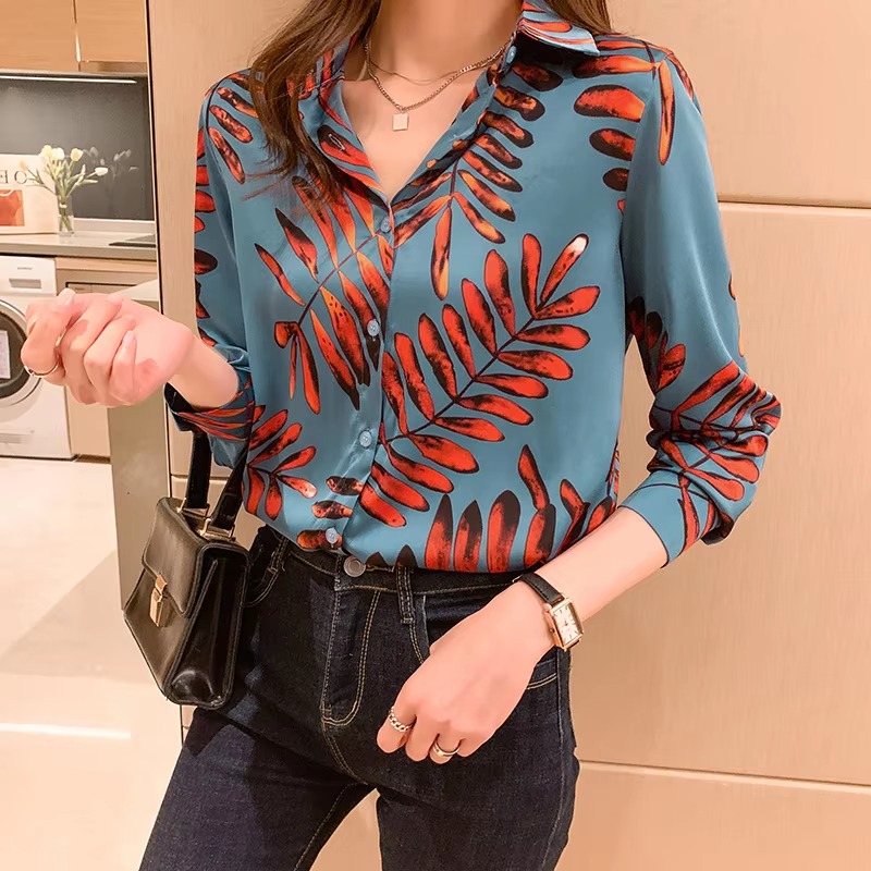 Casual Single Breasted Long Sleeve Printing Shirts - Image 3