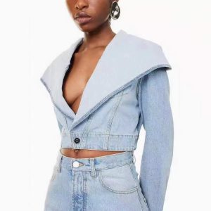 Casual Single Breasted Turn-down Collar Hooded Denim Jacket