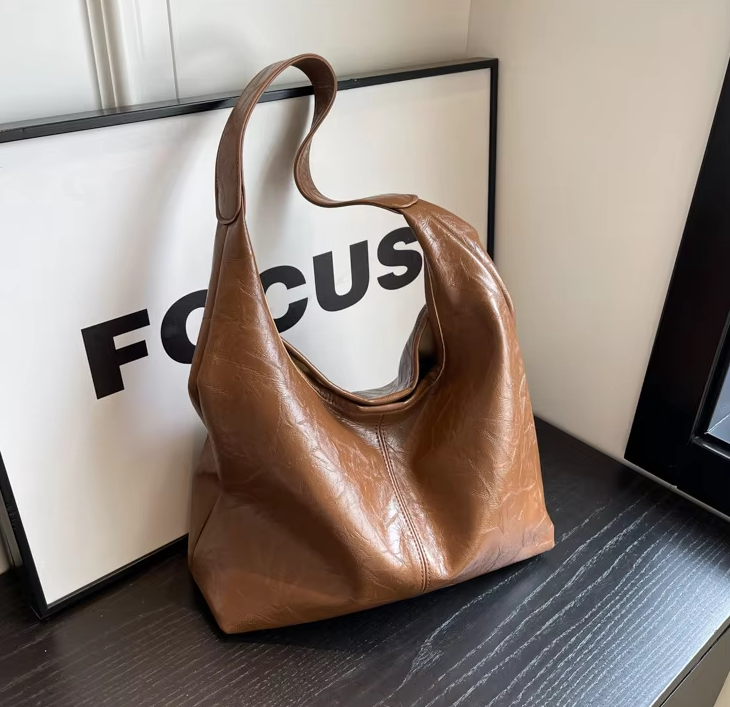 Casual Soft PU Leather Wedding Totes Large Capacity Shoulder Handbag - Image 2