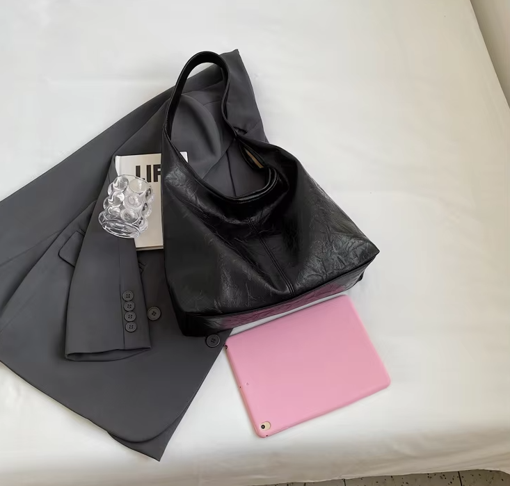 Casual Soft PU Leather Wedding Totes Large Capacity Shoulder Handbag - Image 7