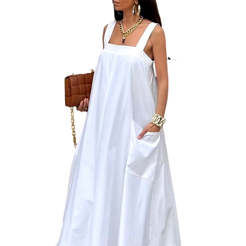 Casual Stylish Sleeveless Square-Neck Daily Going Out Maxi Dresses - Image 4