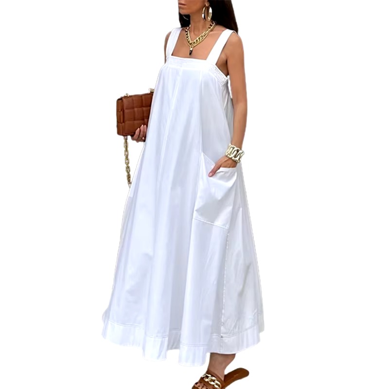 Casual Stylish Sleeveless Square-Neck Daily Going Out Maxi Dresses - Image 3