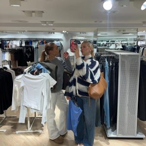 Casual V Neck Lantern Sleeved Striped Knit Cardigan With Scarf Sweater 31616_11zon