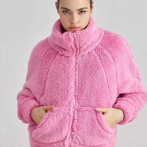 Chic High Collar Long Sleeves Faux Fur Elegant And Vintage Solid Coat