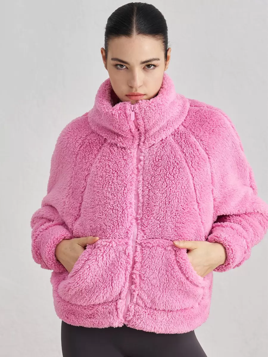 Chic High Collar Long Sleeves Faux Fur Elegant And Vintage Solid Coat