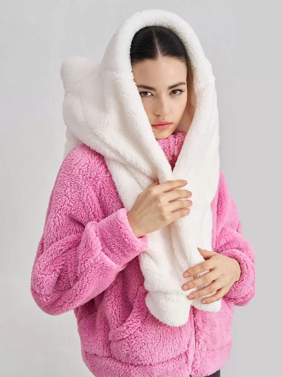 Chic High Collar Long Sleeves Faux Fur Elegant And Vintage Solid Coat - Image 8