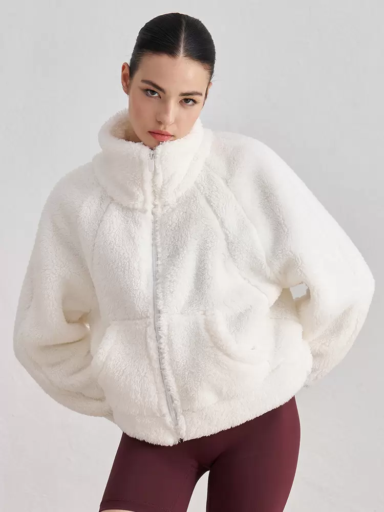 Chic High Collar Long Sleeves Faux Fur Elegant And Vintage Solid Coat - Image 5