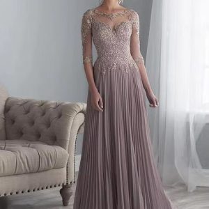 Elegant Chiffon Pleats Draped A-LINE Floor-Length Mother of the Bride Dresses