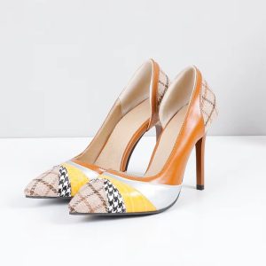 Elegant Comfortable Mixed Pointed Toe Super High Thin Heels