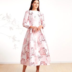 Elegant Floral Round Neck Boho Party Evening Casual Long Maxi Dress Ball Gown