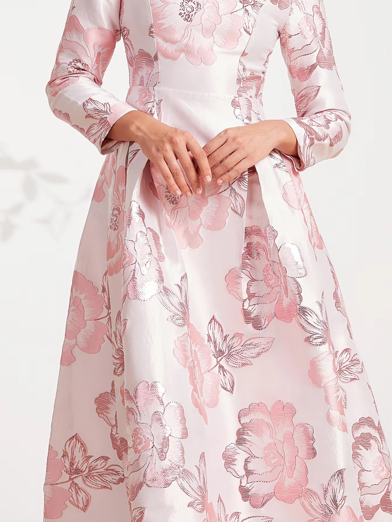 Elegant Floral Round Neck Boho Party Evening Casual Long Maxi Dress Ball Gown - Image 8