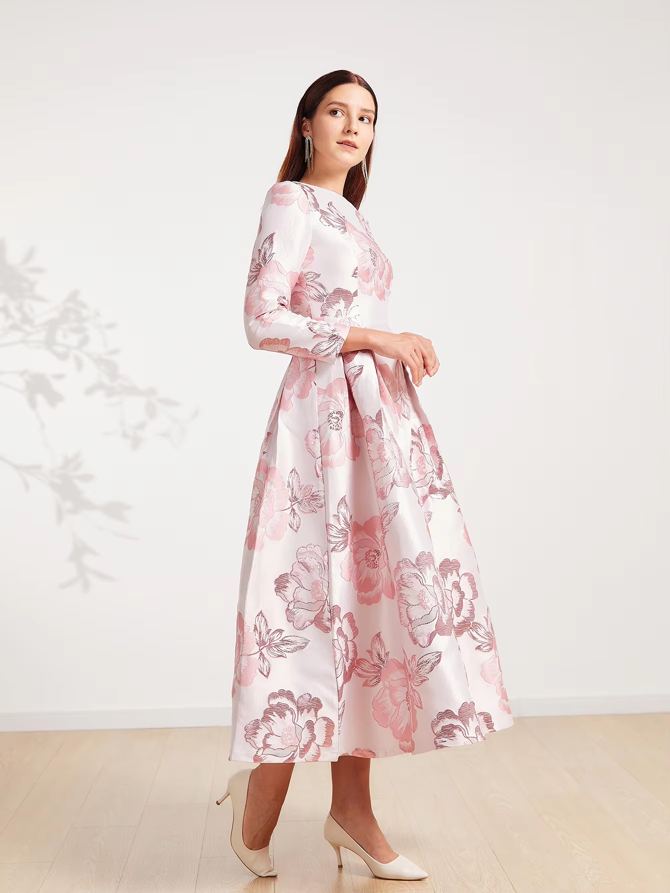 Elegant Floral Round Neck Boho Party Evening Casual Long Maxi Dress Ball Gown - Image 6