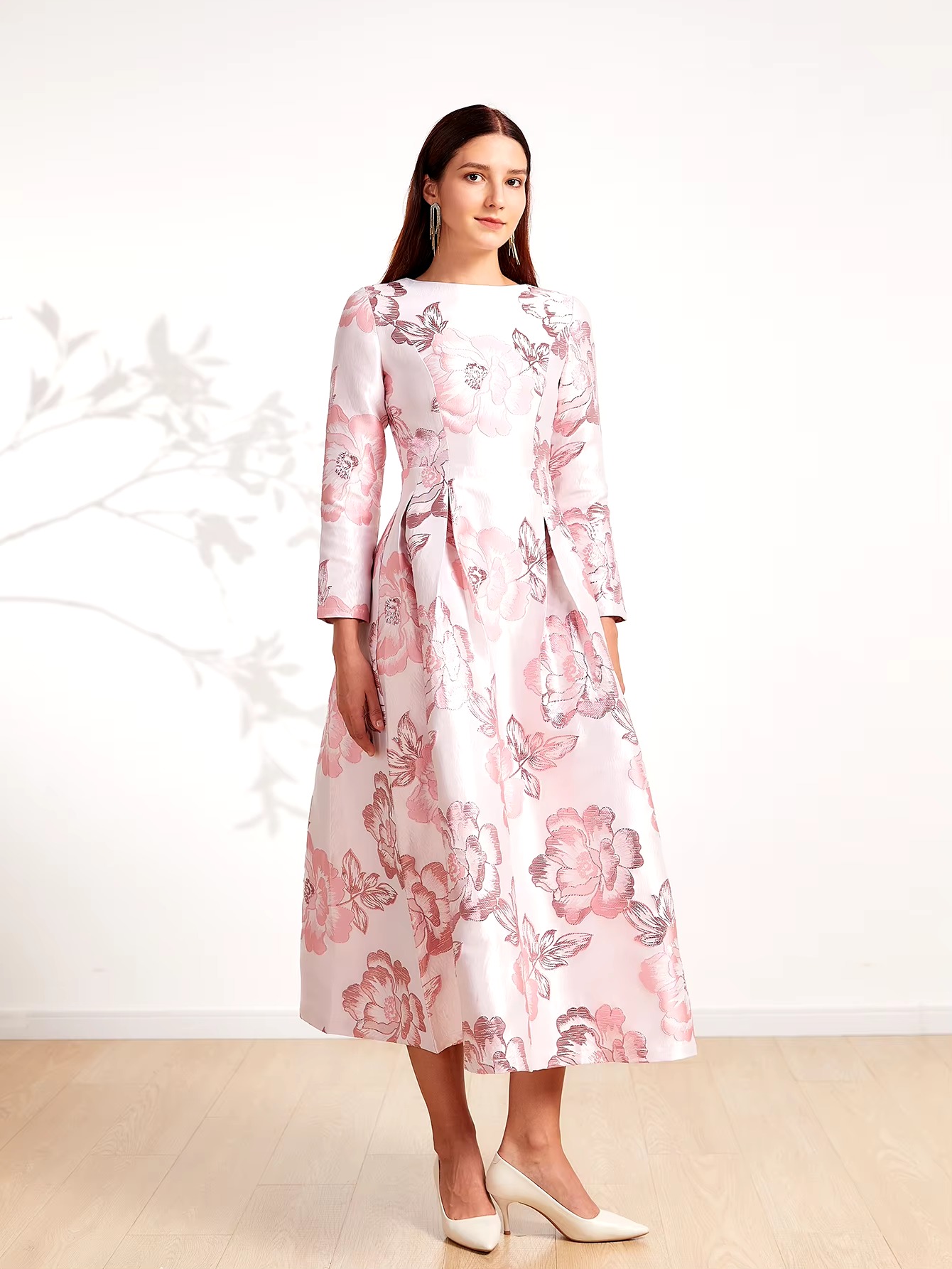 Elegant Floral Round Neck Boho Party Evening Casual Long Maxi Dress Ball Gown - Image 2