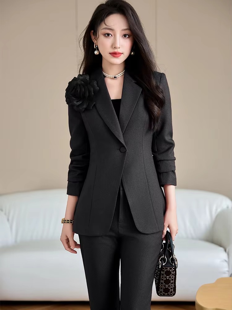 Elegant Formal Single Button Blazer Jacket Coat And Trouser Business Work Wear 2 Piece Pant Suit - Image 9