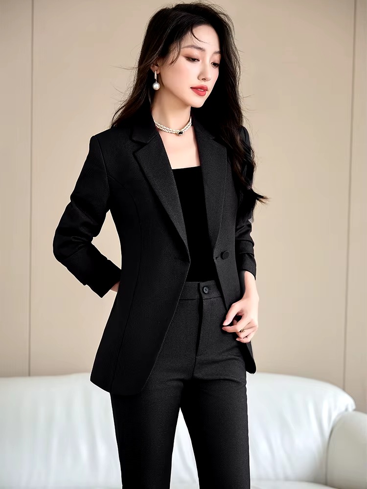 Elegant Formal Single Button Blazer Jacket Coat And Trouser Business Work Wear 2 Piece Pant Suit - Image 8