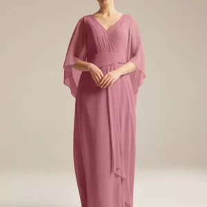 Elegant Jewel Neck Sleeveless A-Line Ruffles Floor-Length Wedding For Mother Of The Bride Dress