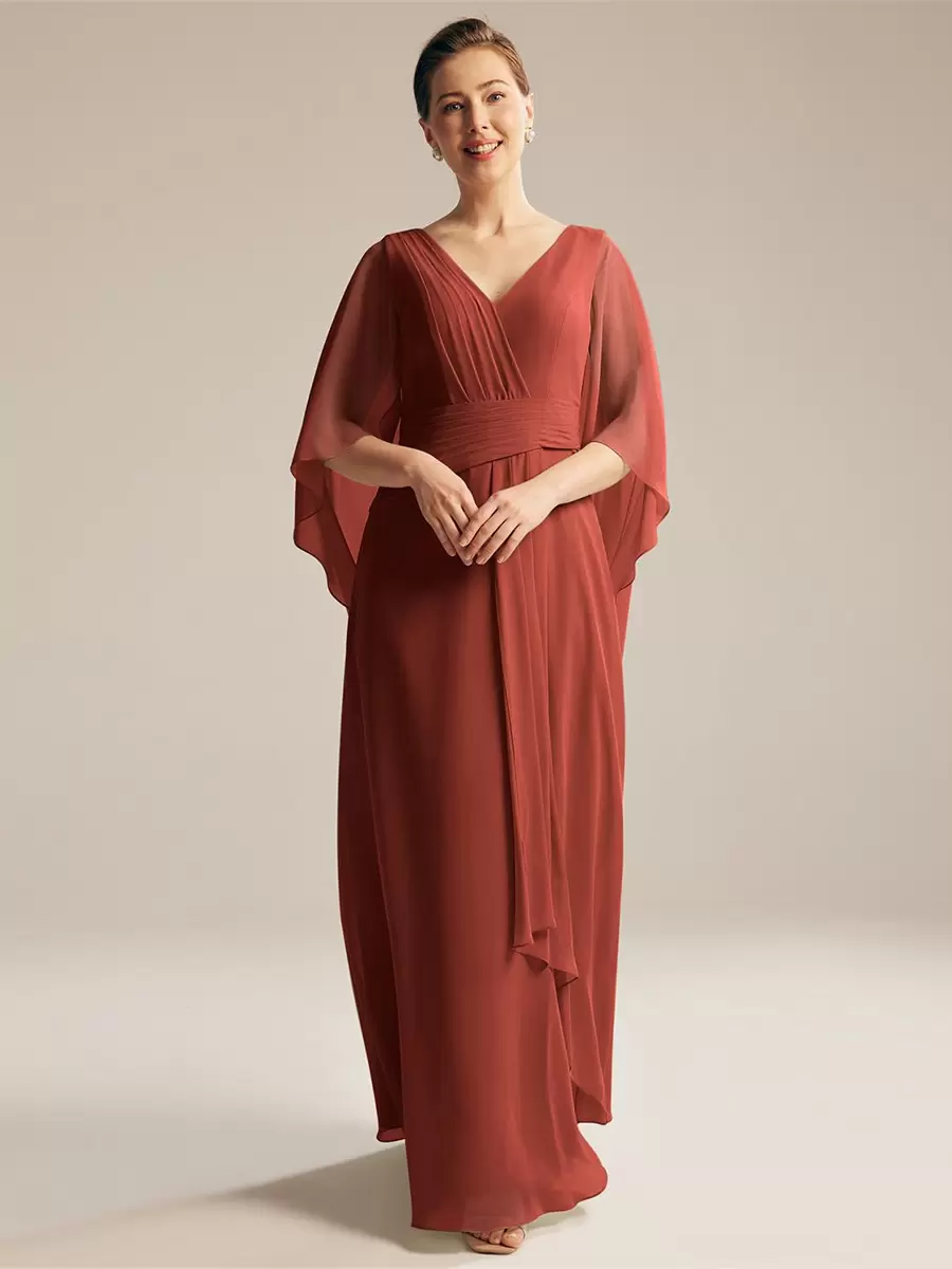 Elegant Jewel Neck Sleeveless A-Line Ruffles Floor-Length Wedding For Mother Of The Bride Dress - Image 7