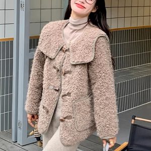 Elegant Lapel Spliced Pockets Single Breasted Warm Jackets