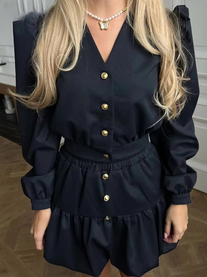 Elegant Crop Top With High Waist Mini Skirt Loose Cotton 2 Piece Set - Image 4