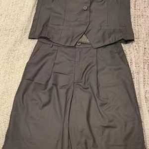 Elegant Solid V-Neck Single Breasted Chic Vest Shorts Suit 2 Piece Sets77..jpg__11zon