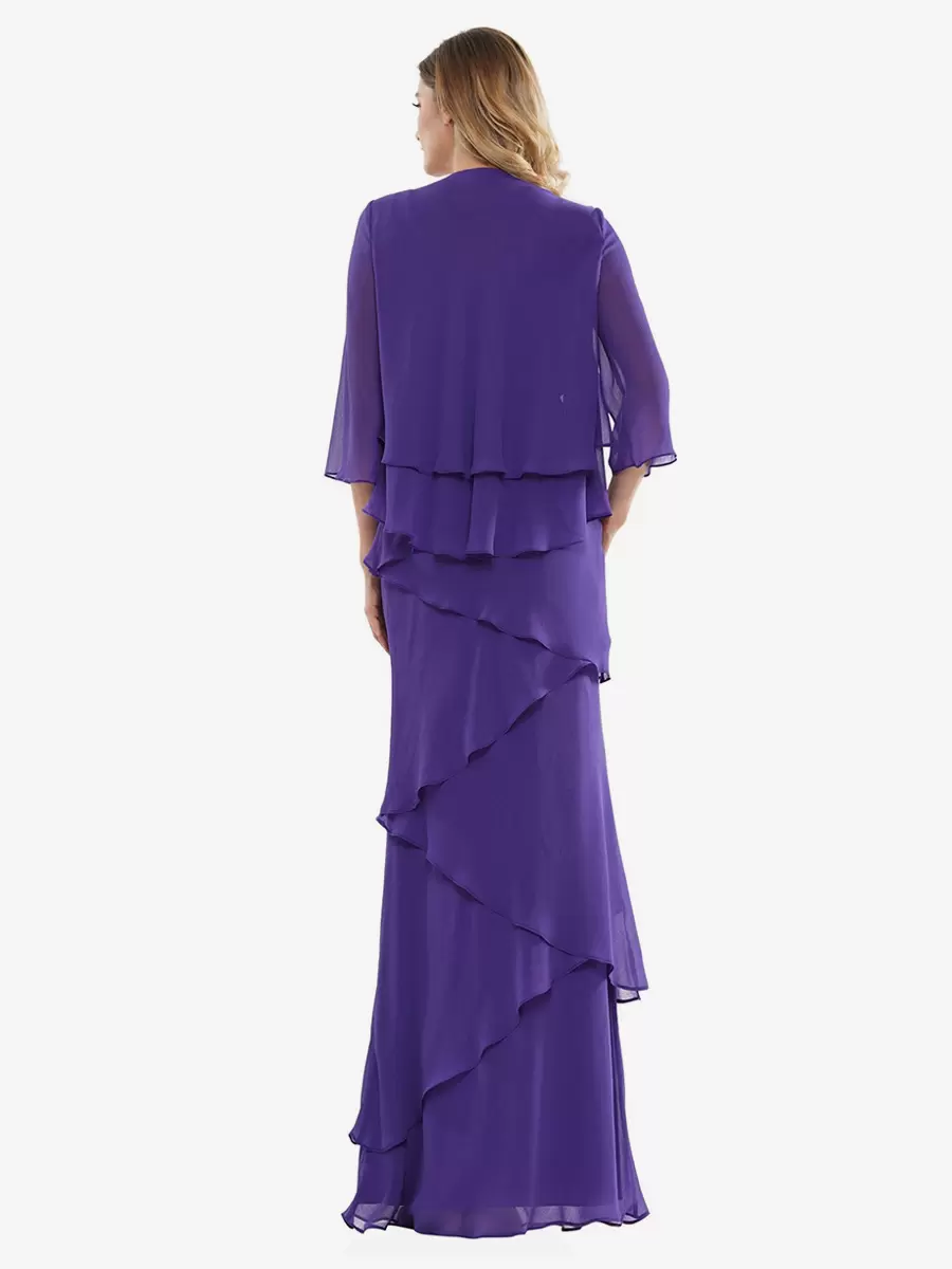 Elegant V-Neck Sleeveless A-Line Ruffles Wedding Guest Party Dress For Mother Of The Bride - Image 4