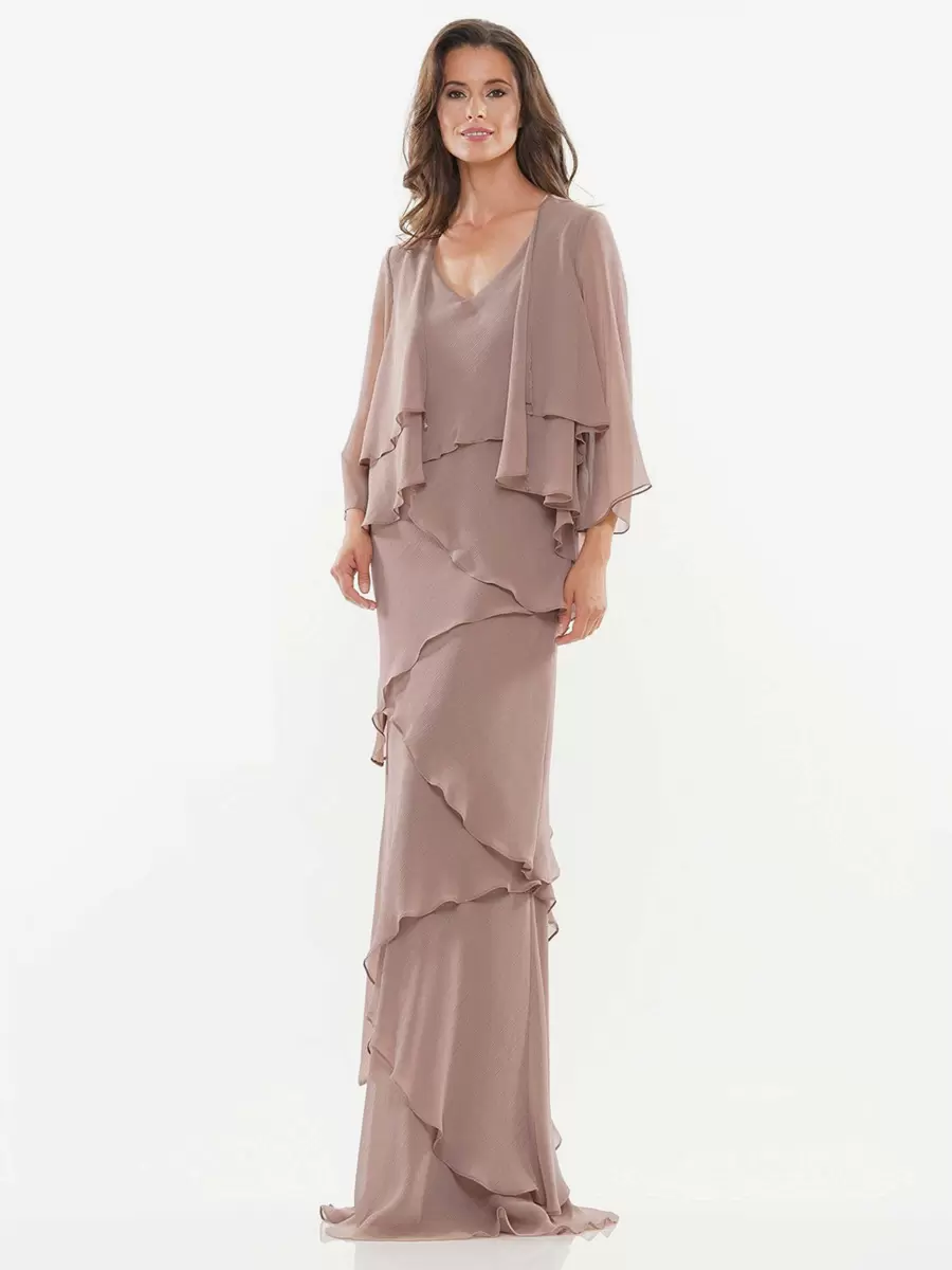 Elegant V-Neck Sleeveless A-Line Ruffles Wedding Guest Party Dress For Mother Of The Bride - Image 9