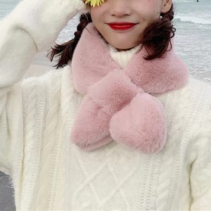 Fake Fur Collar Keep Warm Thickening Cross Elegant And Vintage Scraf