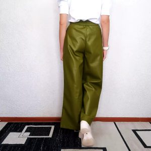 Faux Pu High Waisted Loose Pleated Pockets Streetwear Wide Leg Trousers14..jpg__11zon