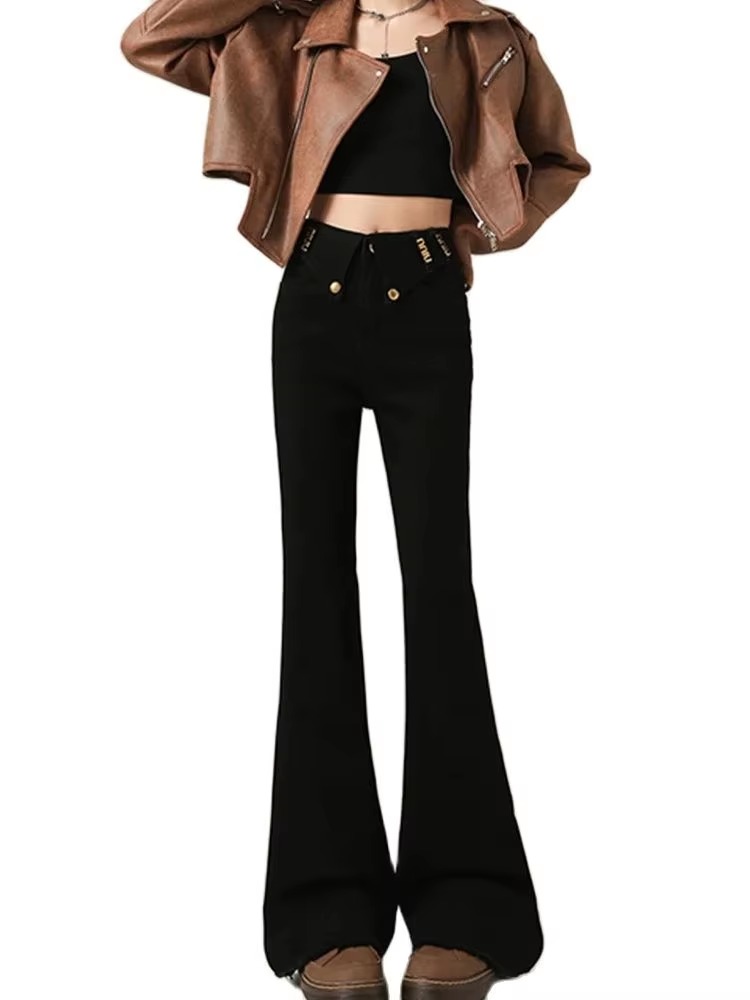 Flare Jeans Flanging Design Straight leg Jeans Streetwear - Image 3