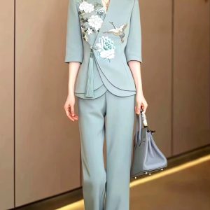 Formal Designer Evening Party Blazer And Pant 2 Pieces Set