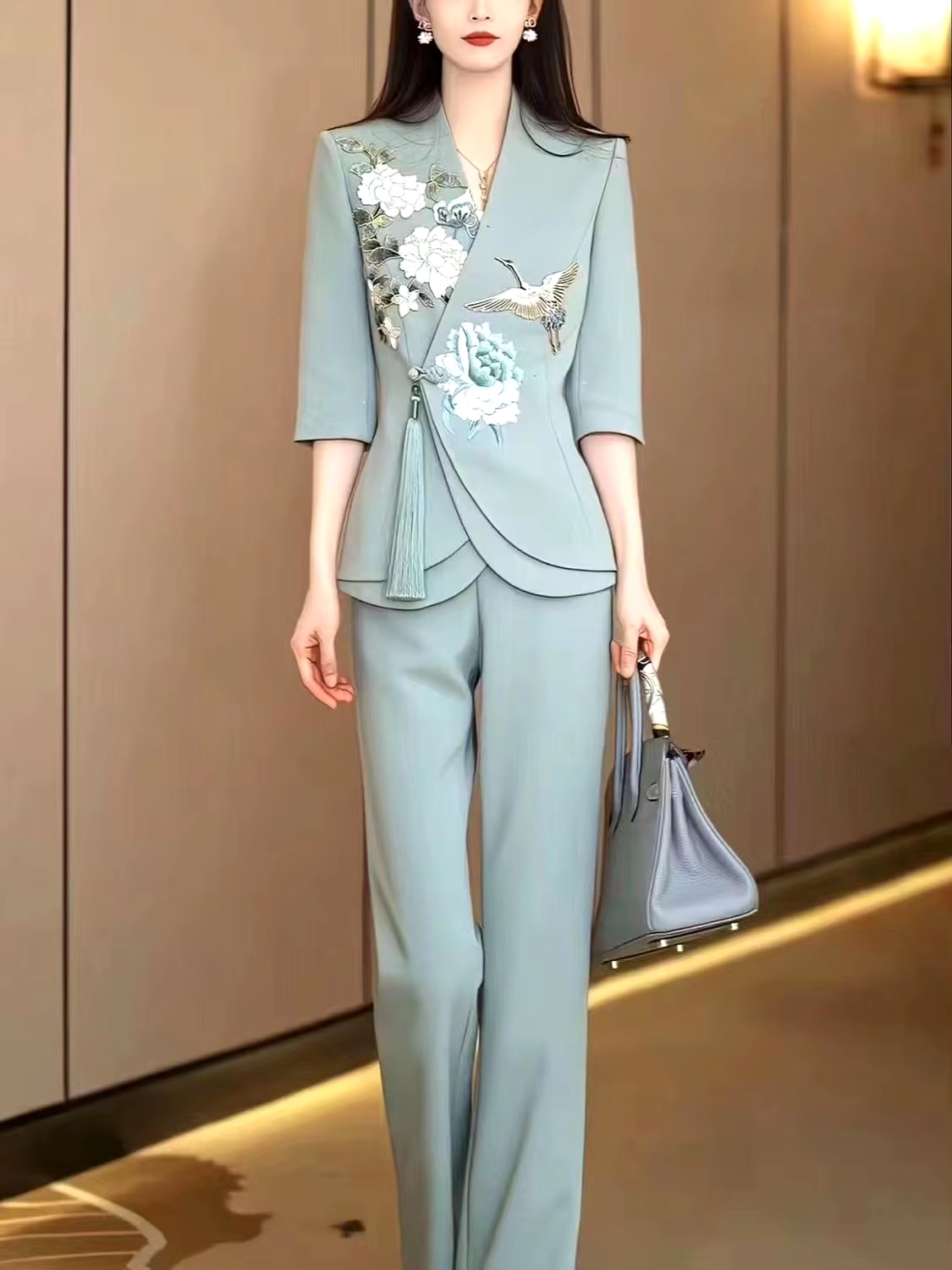 Formal Designer Evening Party Blazer And Pant 2 Pieces Set