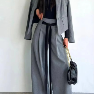 Formal Long Sleeve Blazer Loose Office Trousers 2 Piece Sets